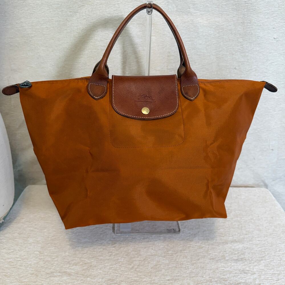Authentic Longchamp Le Pliage Original Nylon Medium Tote Bag - Orange